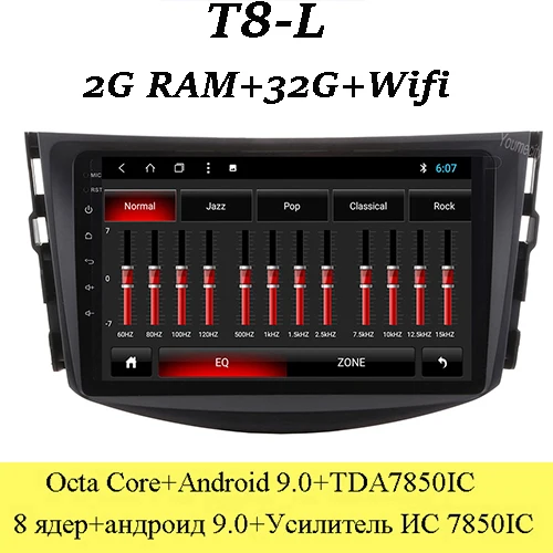 Автомобильный DVD для Toyota Old RAV4 Аудио Видео Стерео gps Радио RDS Wifi 2006-2012 1024*600 HD экран 2Din Android 9,0 Carplay TPMS - Цвет: T8-L