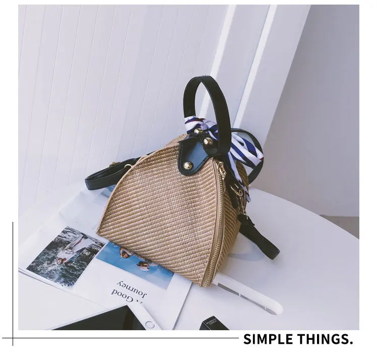 2019 Соломенная пляжная сумка с платком Bolsa Feminina через плечо сумки для женщин 2018 De