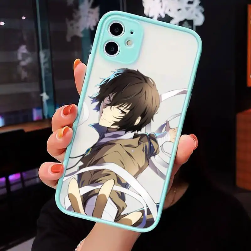 

Bungo Stray Dogs Phone Case For iPhone 12 11 Mini Pro XR XS Max 7 8 Plus X Matte transparent blue Back Cover