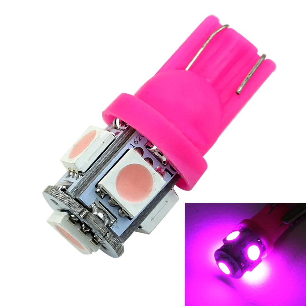 Розовый T10 5050 SMD 5 светодиодный 194 168 W5W Клин светильник лампа ксеноновая