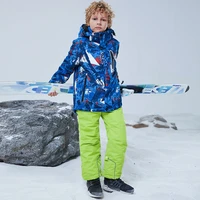 children ski suit waterprof windproof kids thicken warm skiing jacket and snowboarding pants set for boys 110 160 snow coat
