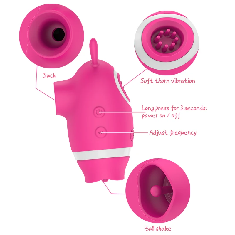 5 Frequency USB Sucking Vibrator Oral Sex Suction Stimulation Waterproof Female Clitoris Erotic Toys For Adult | Красота и здоровье