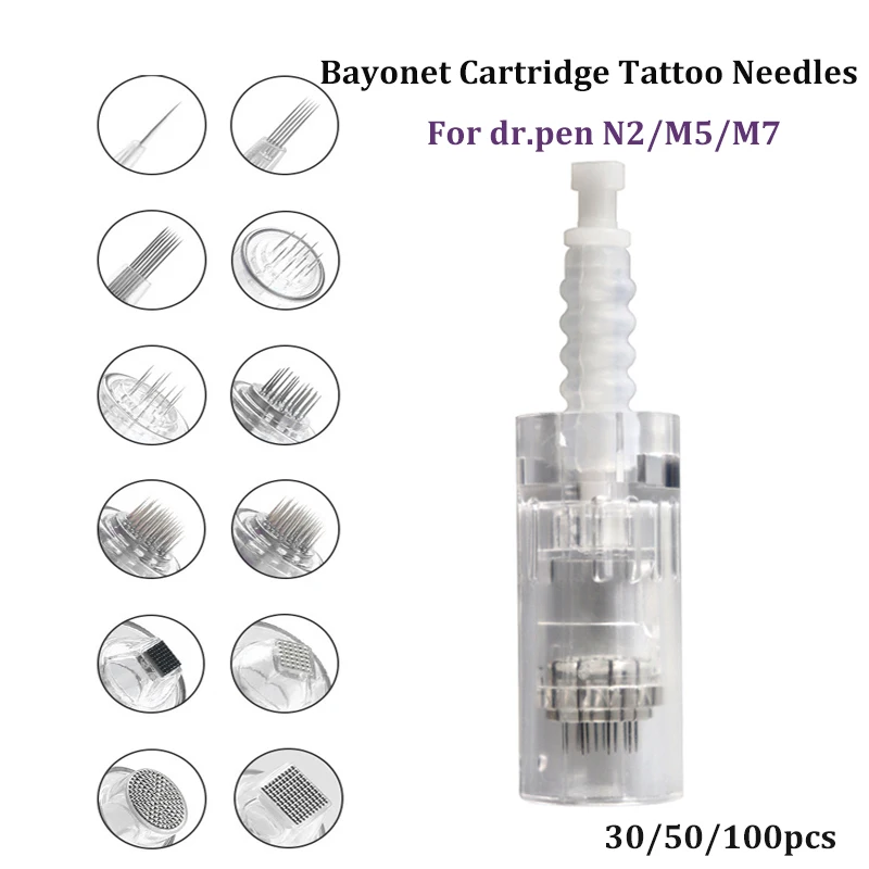 

Bayonet Port Cartridge Tattoo Needles For dr.pen N2/M5/M7 Nano MYM Needles Tip Microneedling 9 Pin/12 Pin/36 Pin/3D 30/50/100pcs