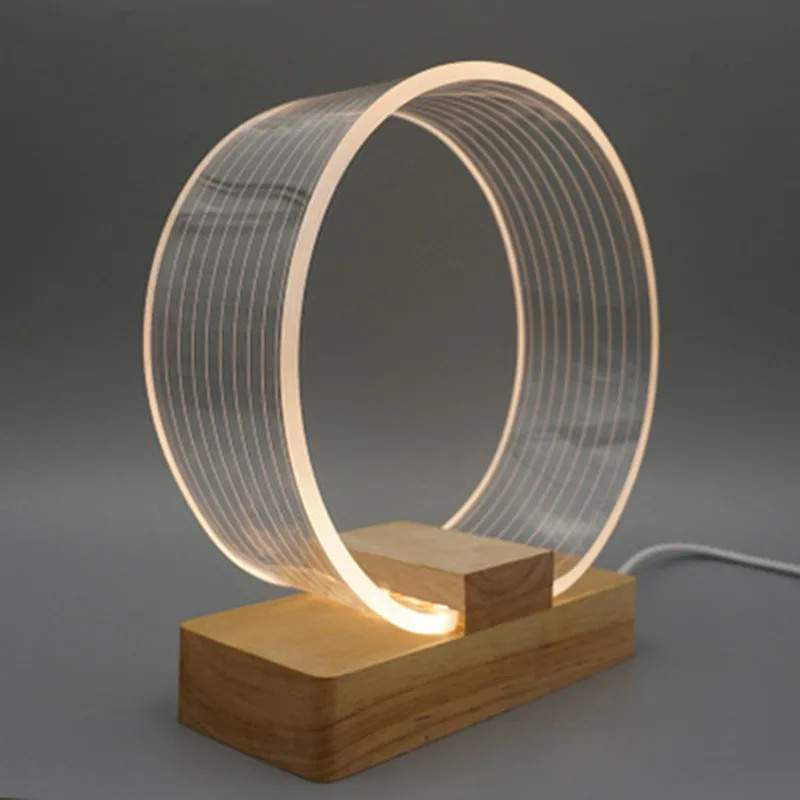 

USB Lamp Creative Home Nordic Simple Study Desk Lamp ChargingledAcrylic Night Light festival KT-C