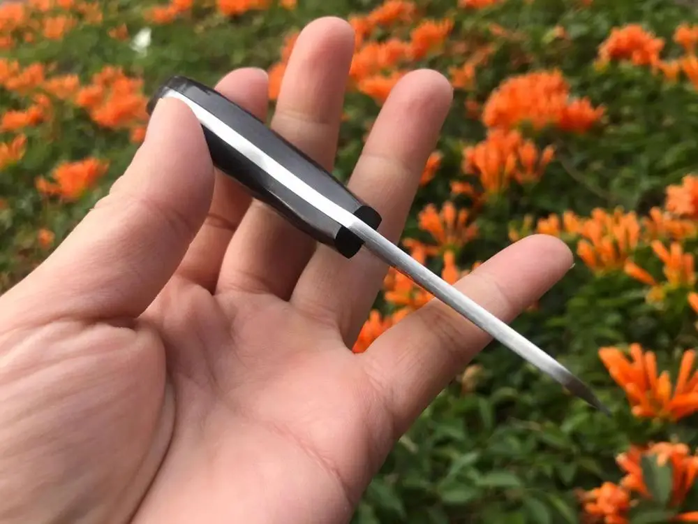 90 слоев Дамасская сталь фиксированный нож ручной работы кованый охотничий 60HRC Ebony