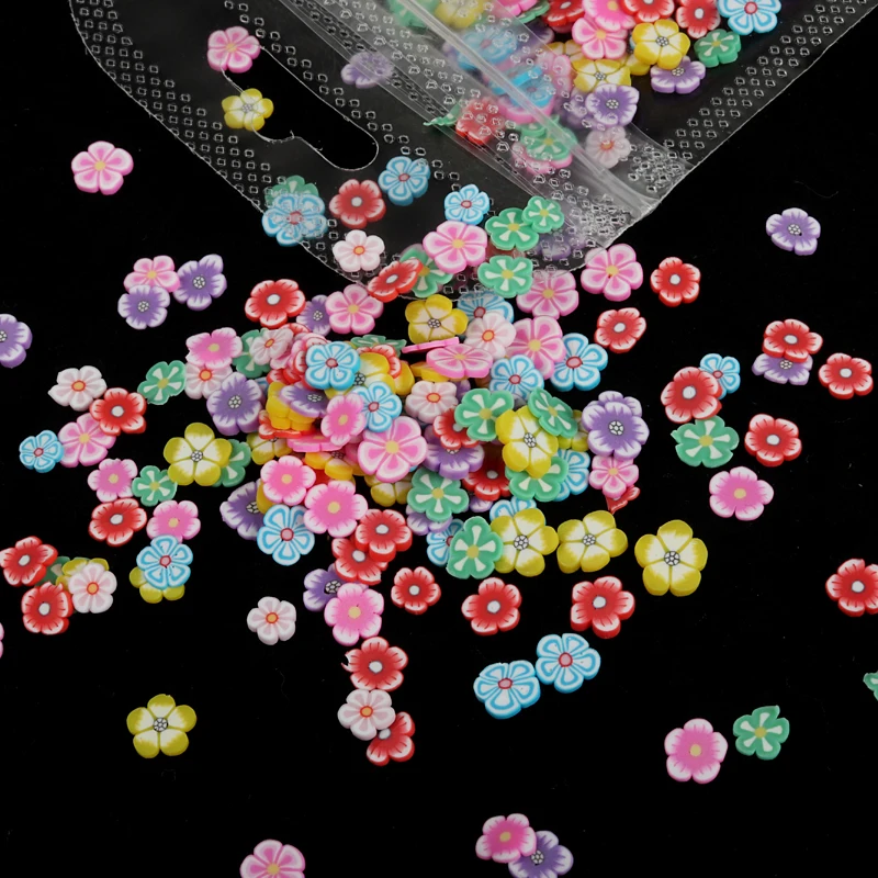 Soft Clay Mini Flower Nail Art Flakes Slices Colorful Spring Summer Nails Accessories Daisy Polymer Slice Decoration | Красота и