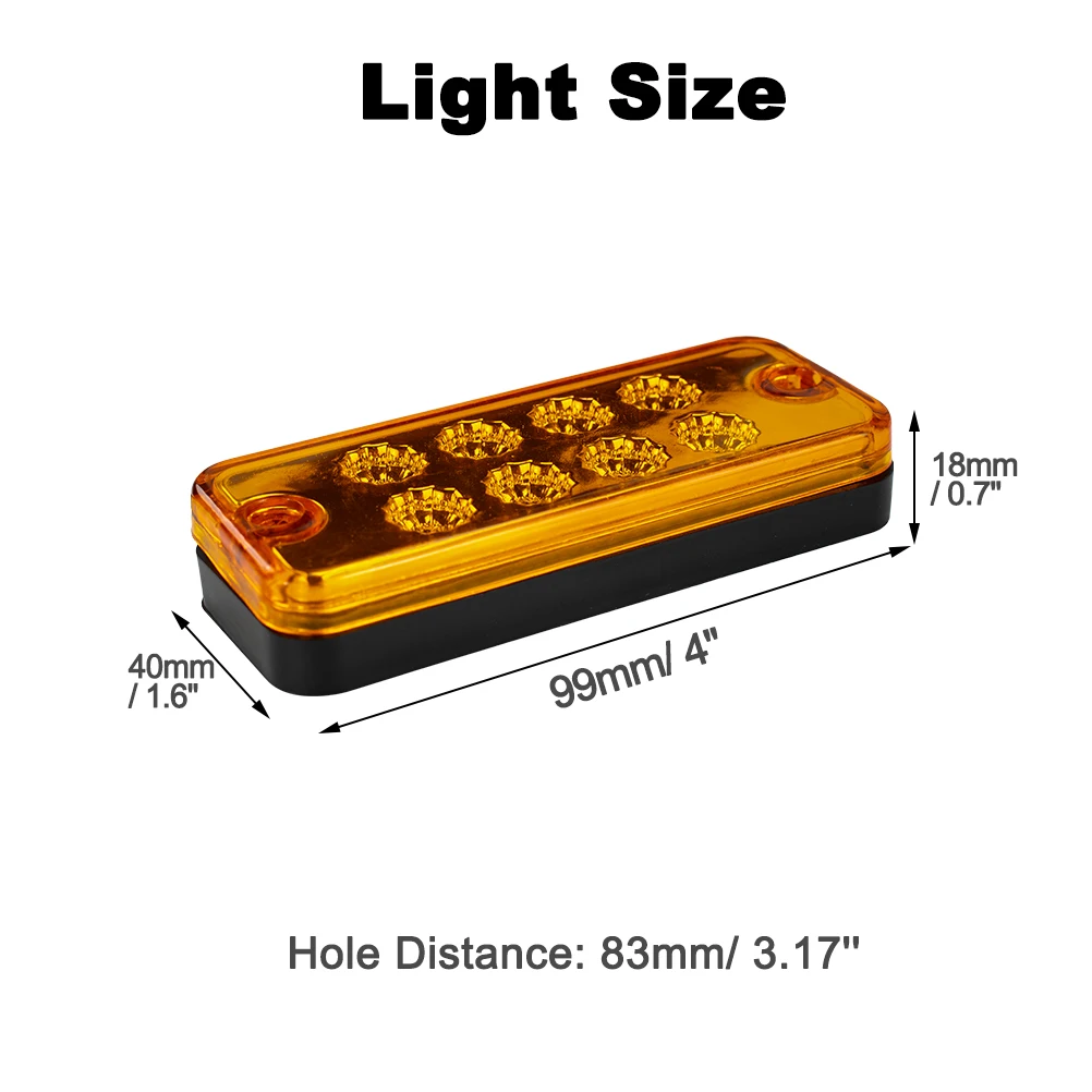 8x LED Side Marker Lights Car External Lamp Warning Tail Indicator Auto Trailer Truck Signal Clearance Light Waterproof | Автомобили и