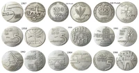 israel 5 lirot a set of1958 1967 9pcs different anniversary of indepence silver plated copy coins