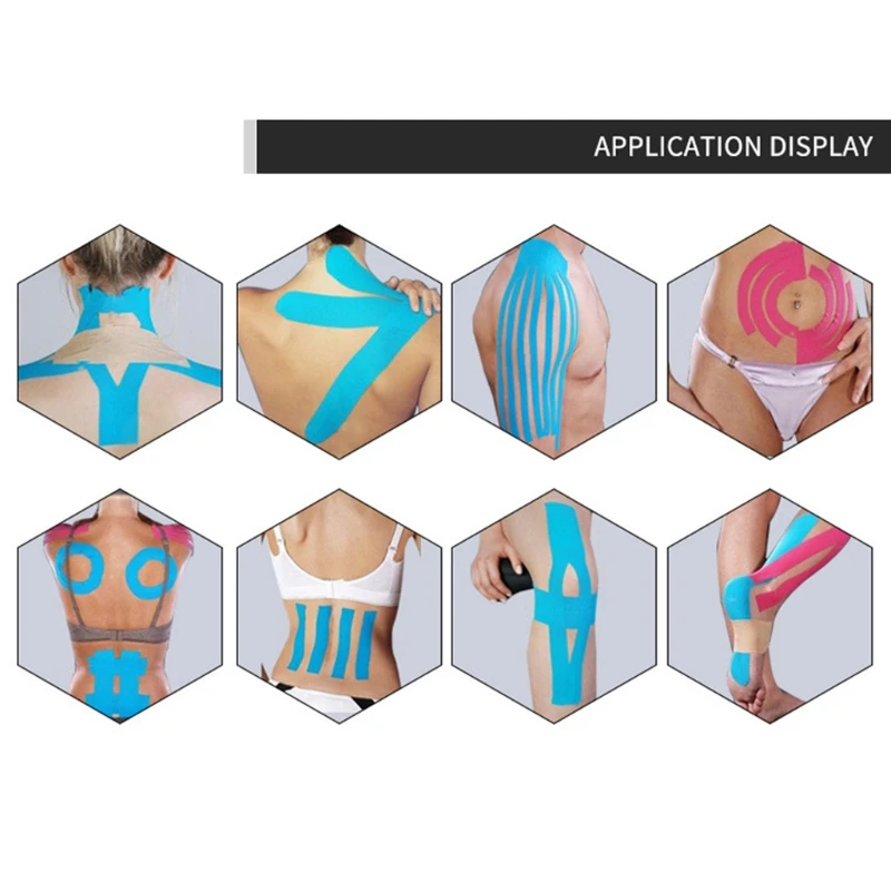 Кинезиологическая эластичная Водонепроницаемая дышащая спортивная лента для