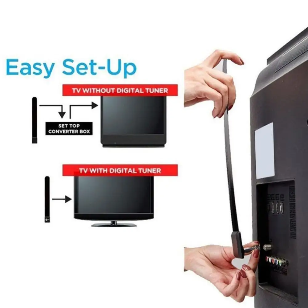 Новинка 2019 Черная Цифровая воздушная антенна для четкого телевидения HD TV Free Stick