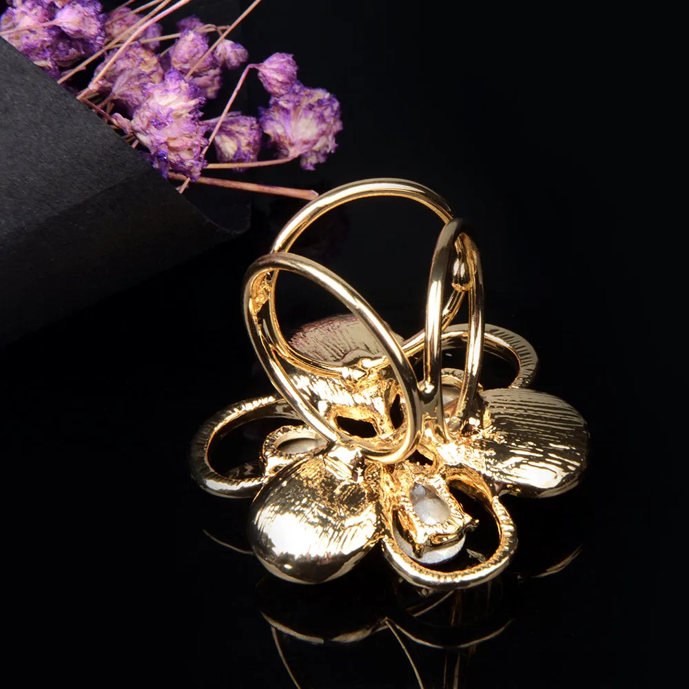 Chanfar модная Цветочная Пряжка для шарфа Хрустальная свадебная брошь со стразами