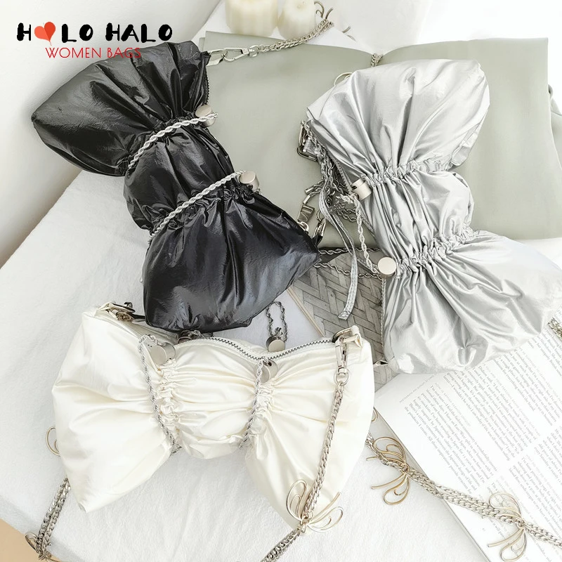 

Милая женская сумка через плечо и сумочка в форме банта, элегантный женский хлопковый клатч с кисточкой, Женская Повседневная сумка через п...