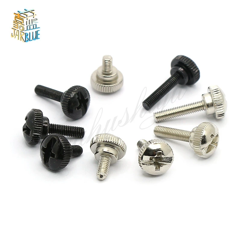 10PCS M3 Black Silvery Phillips Head Thumb Screw Bolt Thumbscrew for PC Computer Case Cover Power Supply PCI Slots DIY Toolless |