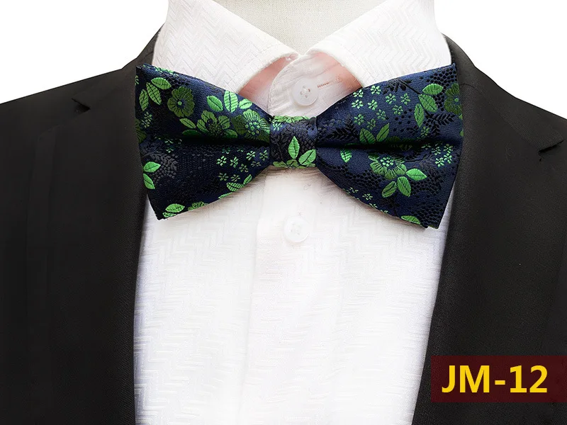 JM12 Новинка, 18 цветов, мужской галстук-бабочка, Модный корейский цветочный галстук-бабочка, роскошные шелковые мужские аксессуары, галстук-бабочка для свадебной вечеринки - Цвет: JM12