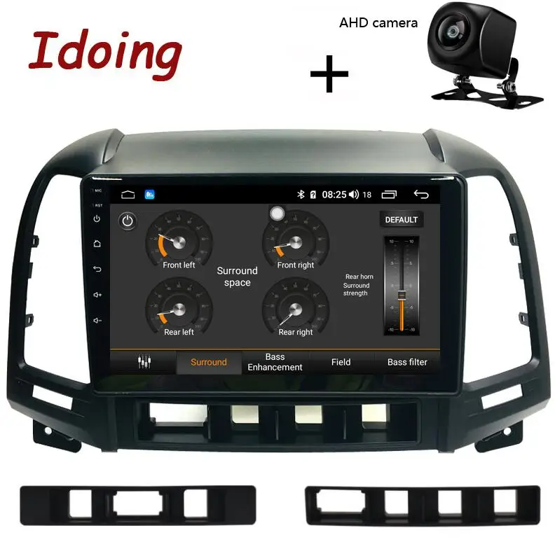 Idoing " 2.5D автомобильный Android 8,1 Радио мультимедийный плеер для hyundai SANTA FE 2 2006-2012 4G+ 64G Восьмиядерный gps навигация нет 2din - Цвет: with AHD Camera