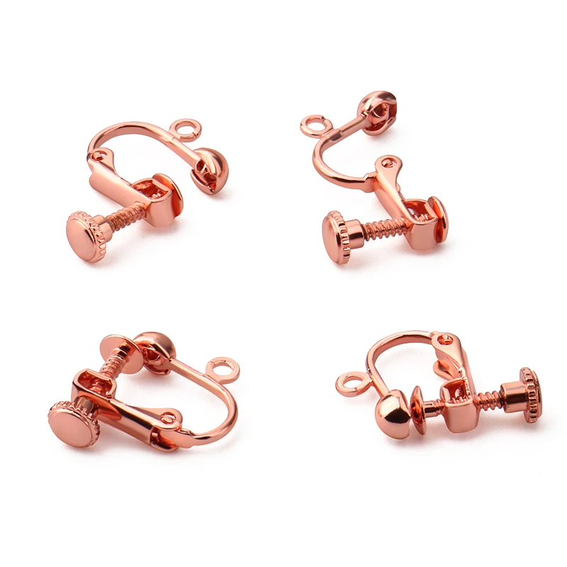 10 Pcs Copper Ear Clip Gold Silver Color DIY Earring Hooks Wire Settings Base Hoops Earrings Accessories For Jewelry Making