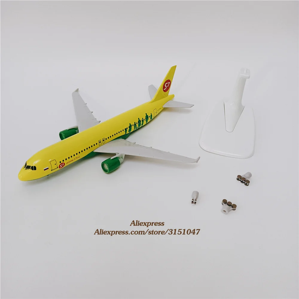 

19cm Alloy Plane Model Air Russian Siberia S7 RU Airlines A320 Airbus 320 Airplane Model Diecast Aircraft w Wheels Landing Gears