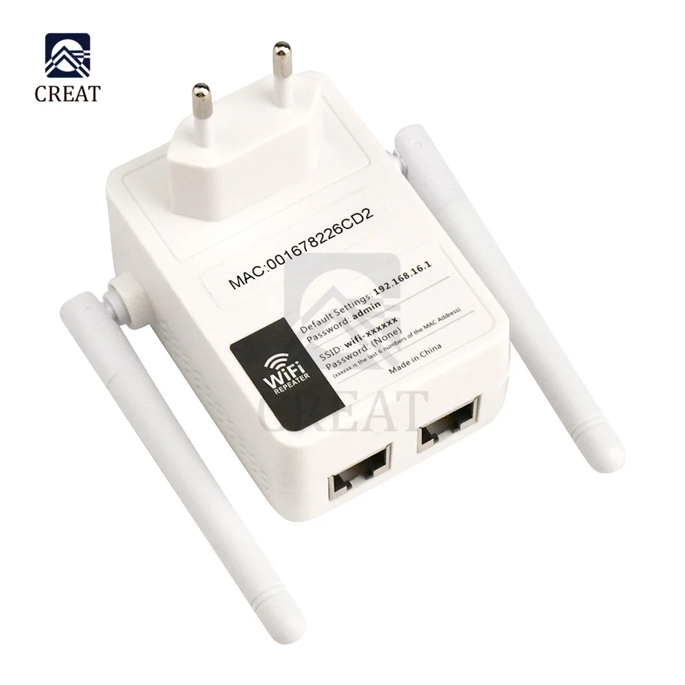 2.4G Wireless WiFi Repeater Dual Band 300Mbps Signal Amplifier Booster 2 Antennas Range Extender Wlan LAN Port Router | Электронные