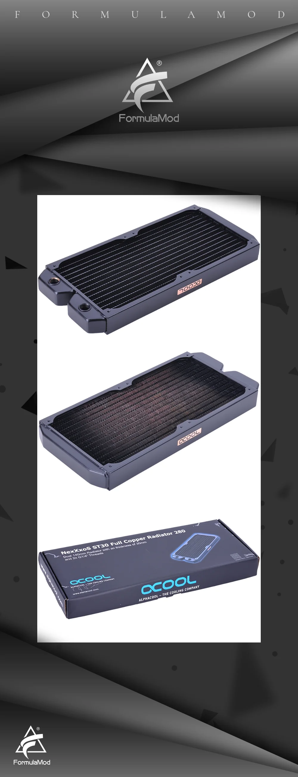 Холодный ряд полный медный радиатор Alphacool NexXxoS ST30 280mm 2*140mm