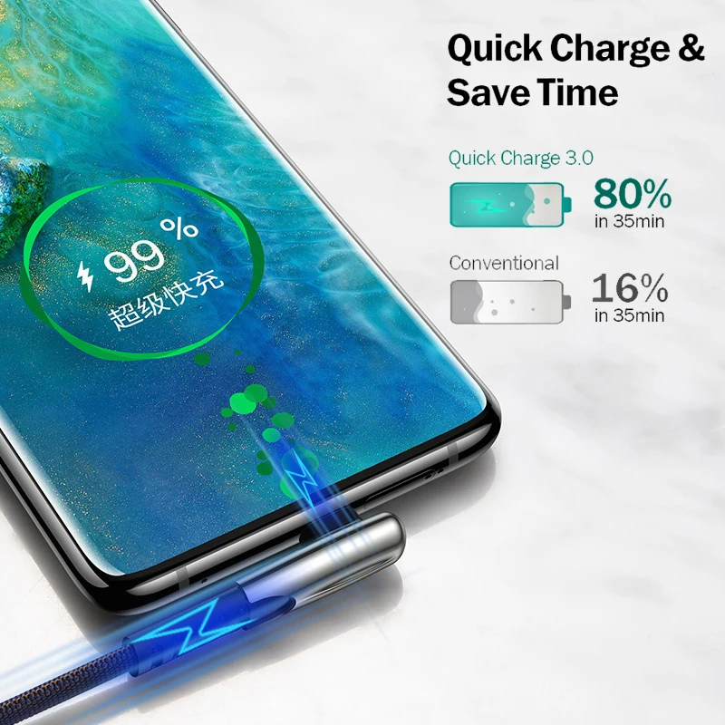 Кабель RDCY USB Type C для Samsung S10 Huawei P30 Pro быстрая зарядка мобильный телефон зарядный