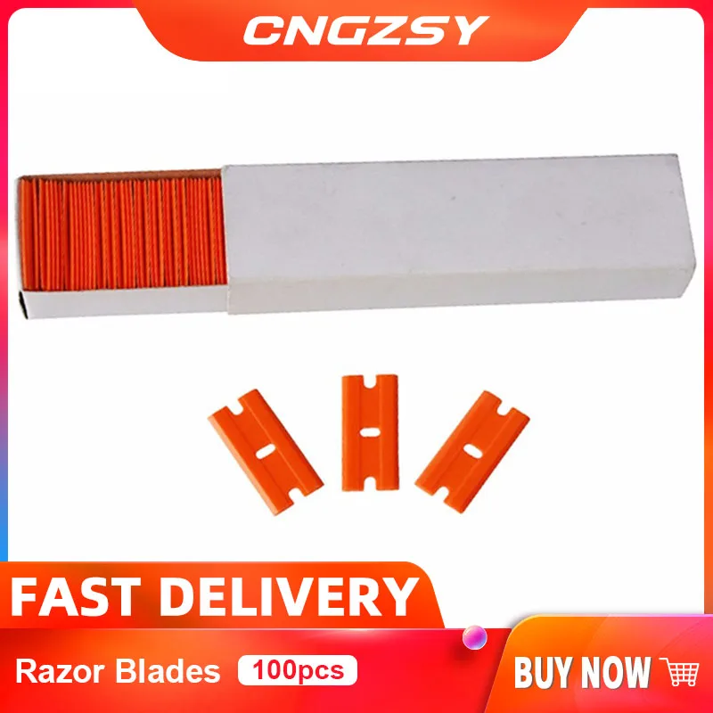 CNGZSY 100 шт. лезвия для бритвы 1 5 &quotпластиковые двойные наклеек клей скребок