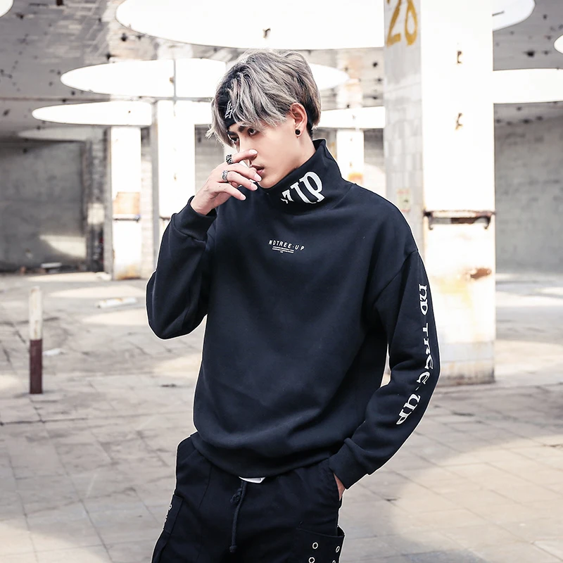 Мужская Флисовая Толстовка в стиле хип хоп с буквенным принтом уличная одежда