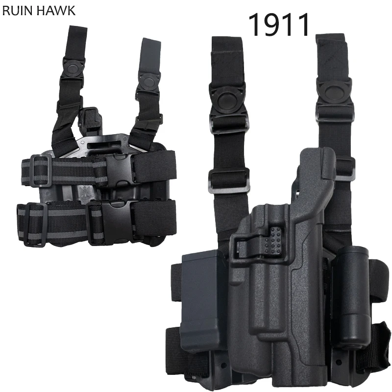 

Tactical Colt 1911 with Flashlight Pistol Gun Holster High Quality Leg Holster Military Gun Thigh Holster Gun Accessories