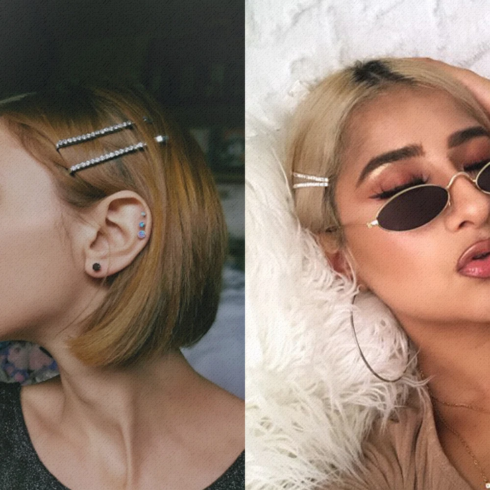 Женские металлические заколки Стразы с кристаллами 6 шт. для волос девочек