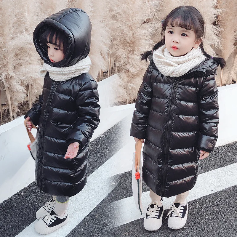 

Girls Warm Down Jacket Winter Girls Hooded Warm Long Kids Outerwear Thicken Coat Kids Parka