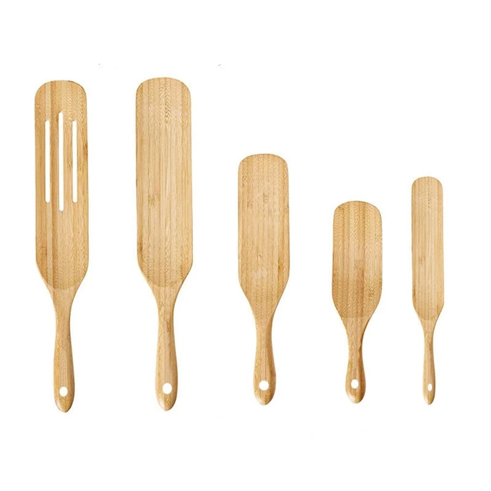 

Spurtles Kitchen Tools Wooden Spatula Spurtle Set Eco-Friendly Bamboo Cooking Utensils 5 Piece Spurtle Set for Stirring Mixing