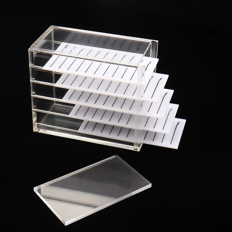 Прозрачная коробка для хранения ресниц акриловая отдельная пластина поддон