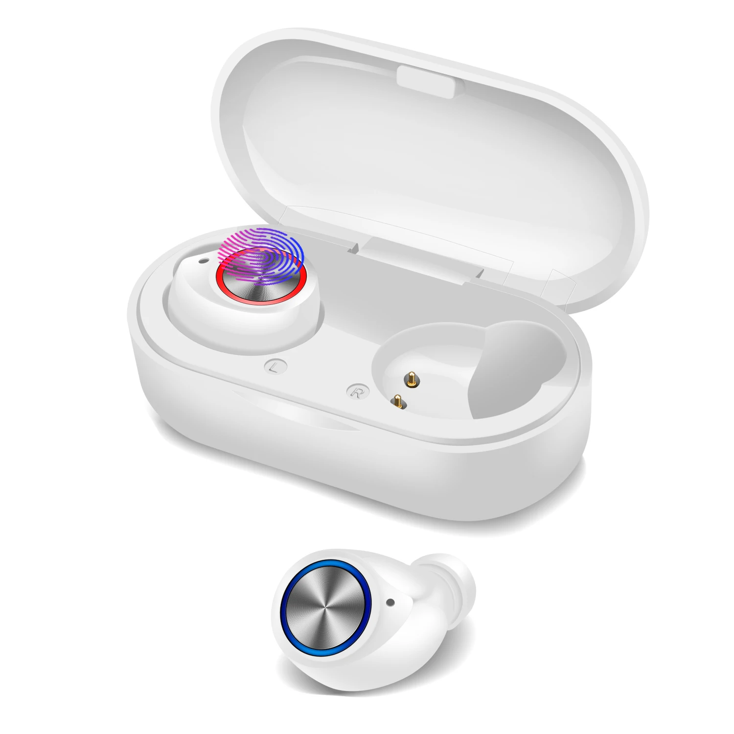 GOOJODOQ TW70 TWS беспроводные Bluetooth наушники IPX5 гарнитура HIFI 5,0 стерео Bluetooth наушники с двойным микрофоном - Цвет: WHITE