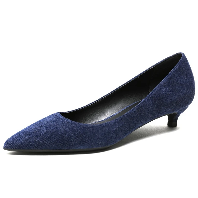 

2020 New Kid Suede Office 3CM/5CM High Heels Dress Shoes Woman Fashion Sexy Pumps Pointed Toe Stiletto High Heel Shoes N0030