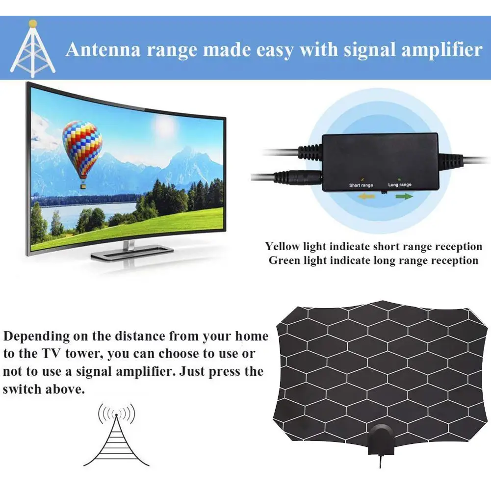 Новинка Высококачественная ТВ антенна на 980 миль цифровая HD для помещений 4K Life