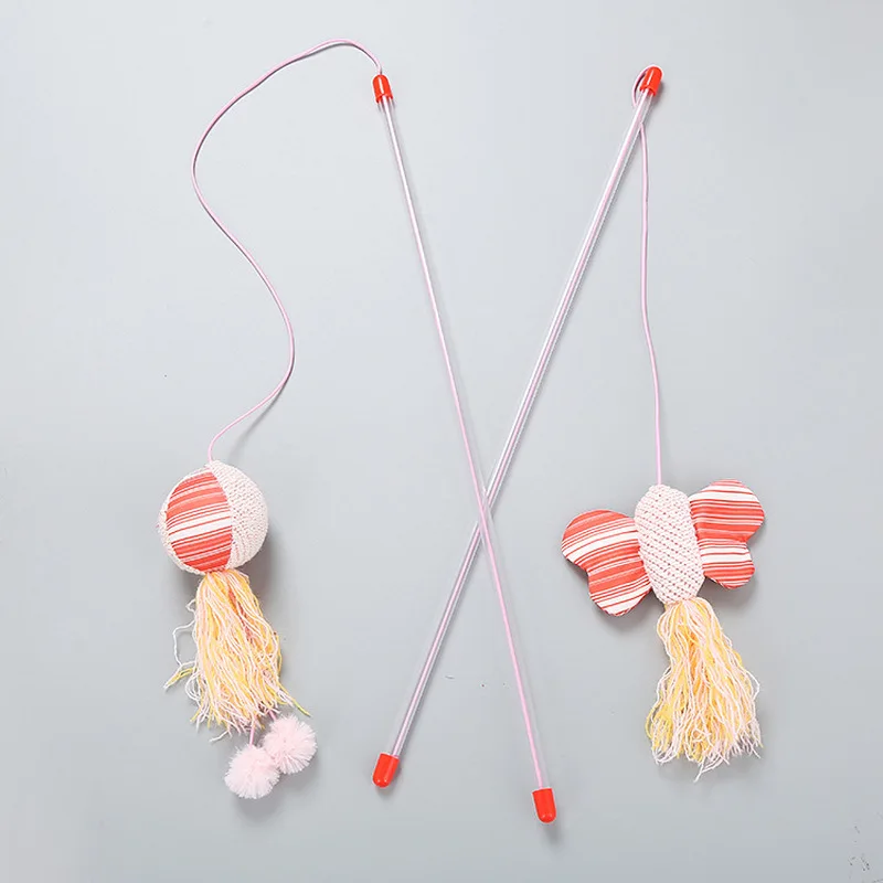 Игрушка для домашних животных кошек эластичный плюшевый мяч плюшевая бабочка