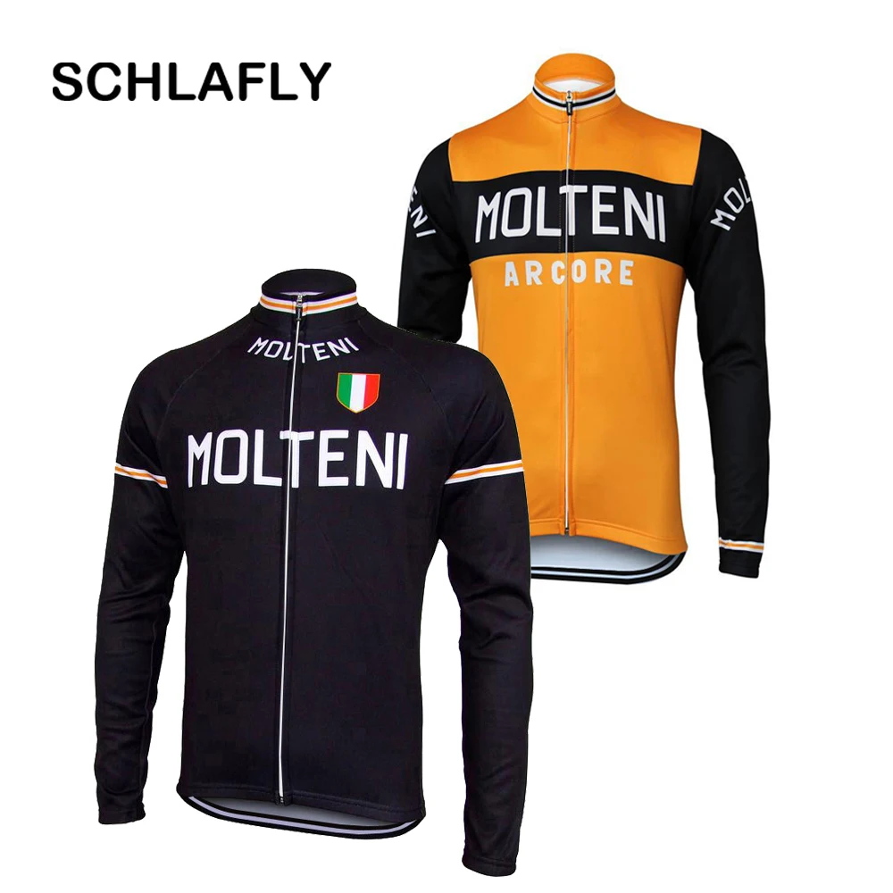 Мужская одежда для велоспорта molteni jersery с длинным рукавом в стиле ретро зимняя
