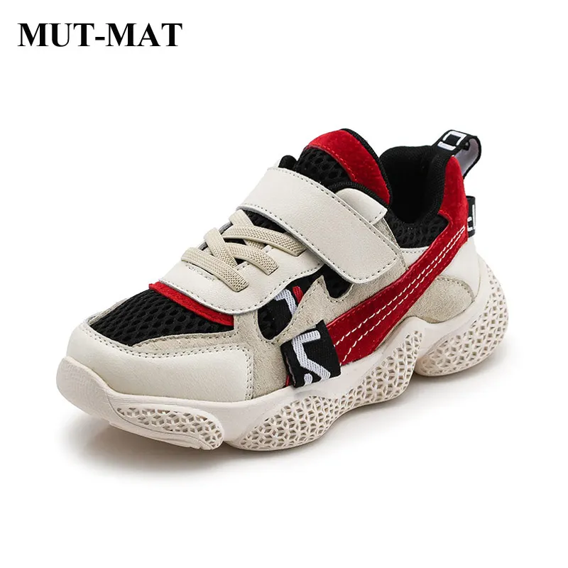 

Детская спортивная обувь для мальчиков и девочек, новинка 2019, осенние модные кроссовки контрастных цветов, нескользящая обувь с мягкой подо...