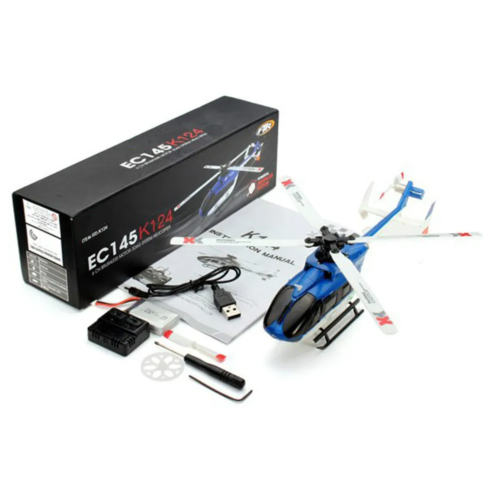 BNF No Transmitter RC Helicoper K124 bnf RTF 6CH бесщеточный двигатель 3D вертолет система совместима с FUTABA S-FHSS дистанционное управление самолетом игрушки - Цвет: BNF No Transmitter