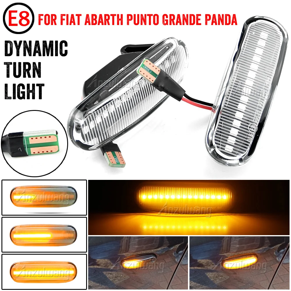 

2x LED Dynamic Side Marker Light Turn Signal Lamps For Fiat Stilo Multi 192 Qubo 225 Multipla 186 Idea 350 Panda Punto Evo Linea