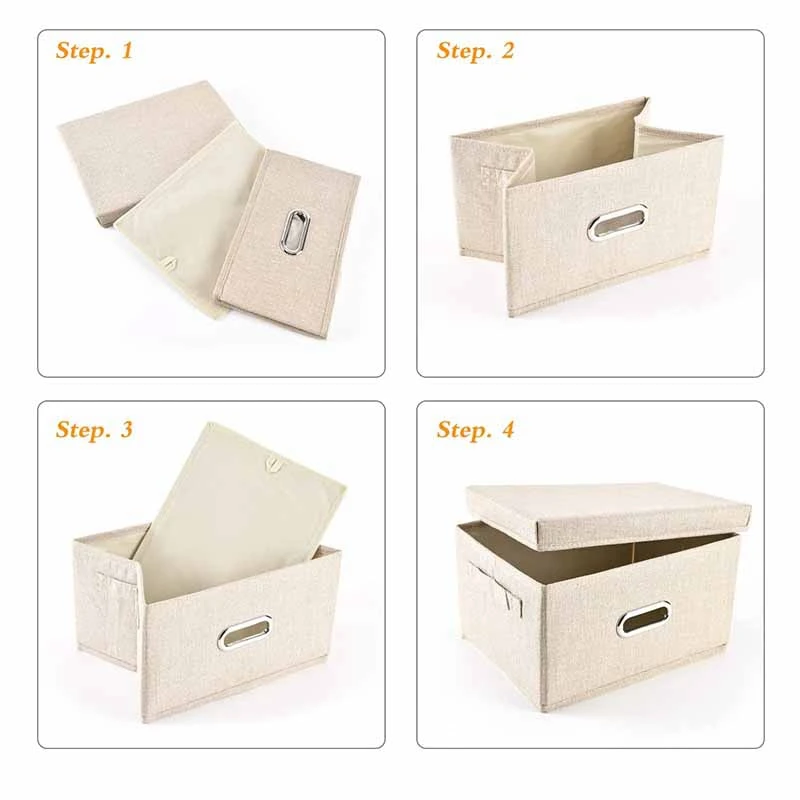 

Clothing Cotton Linen Storage Box Fabric Storage Box Finishing Box Clothing Storage Box Household Foldable