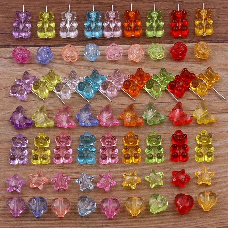 30 шт. 7 разные стили буквы акриловые бусины медведь бабочка собака звезда Роза куб