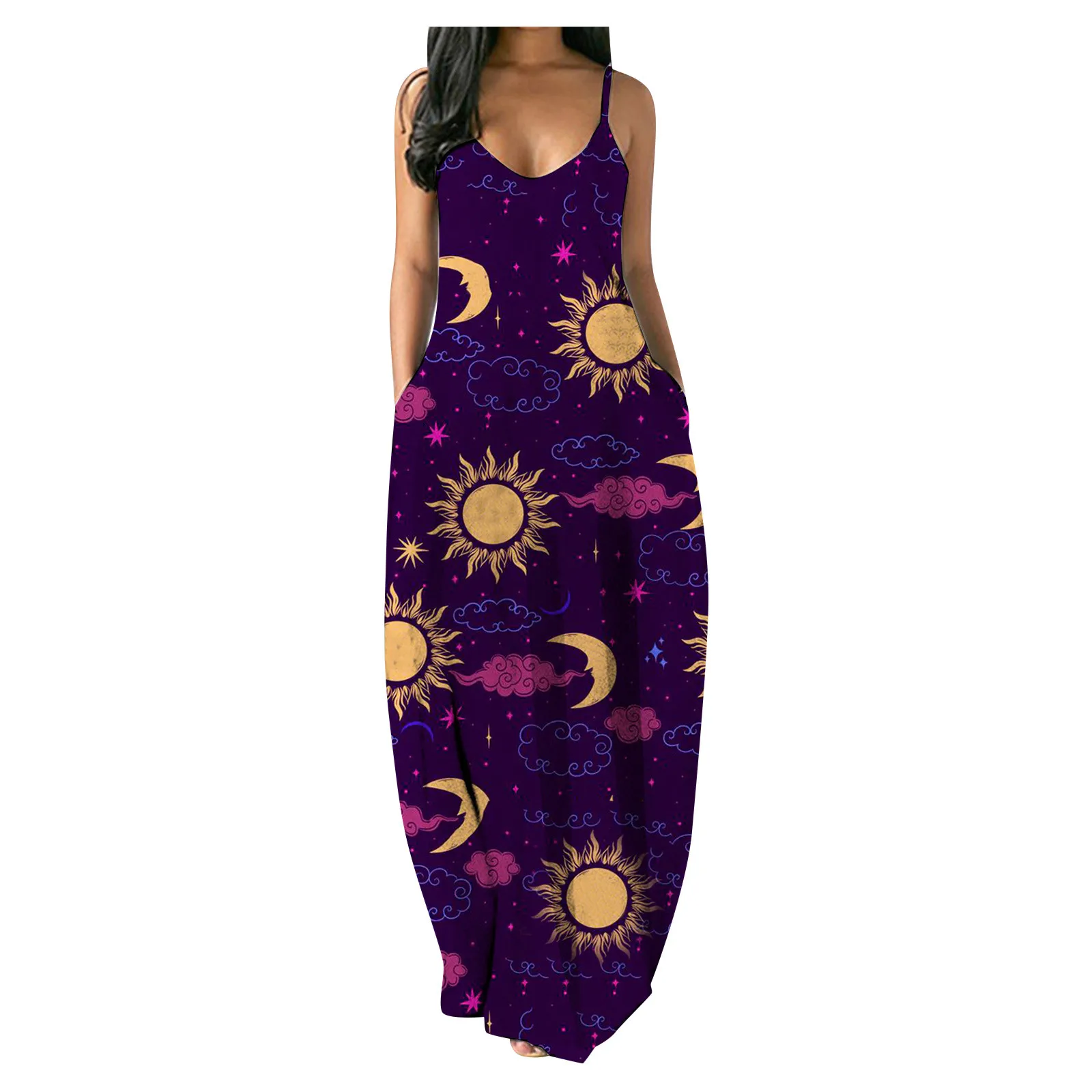 Платья для Дамская мода повседневная одежда размера плюс полосатые карманы с v