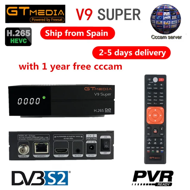 GTMEDIA V9 супер DVB-S2 Freesat спутниковый ТВ приемник FTA декодер с 1 год cccam 5 нажатий поддержка бисс ключ Newcam Youtube IP tv