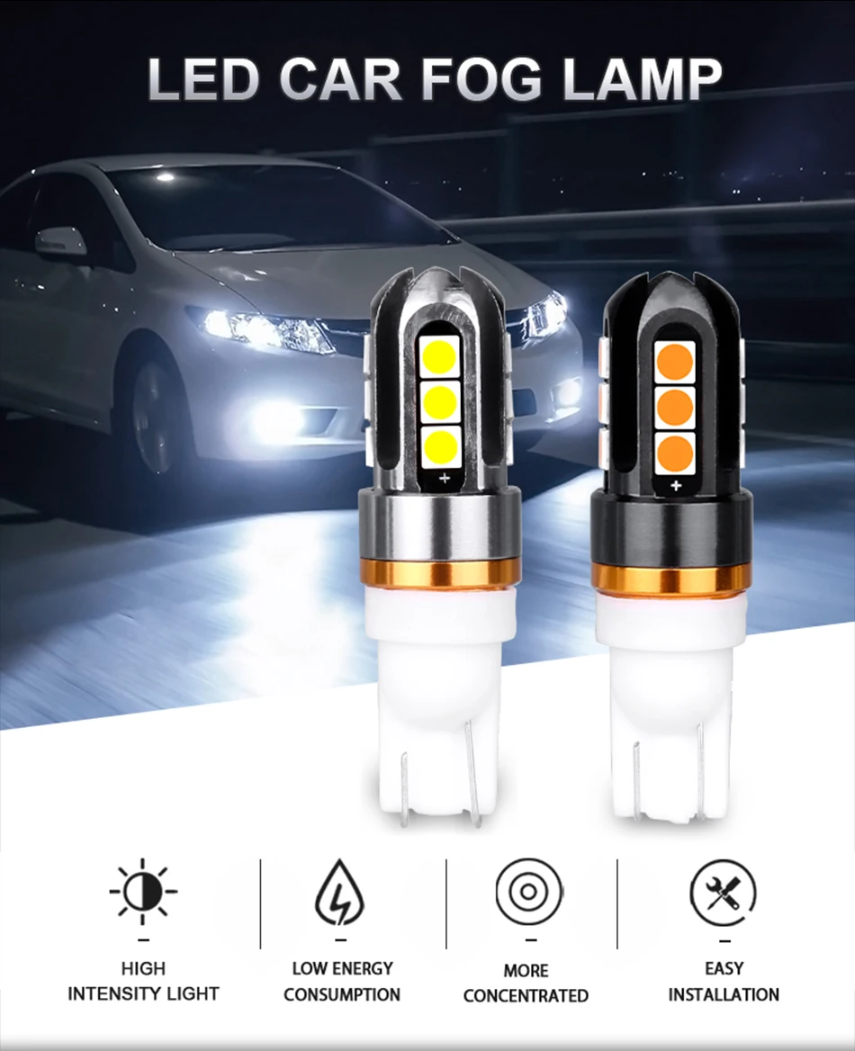 HLXG T10 светодиодный W5W 3030 168 194 авто Интерьер стоп-сигнал для чтения Габаритные огни Сигналы поворота для мотоцикла лампы 12V 24V неполярный