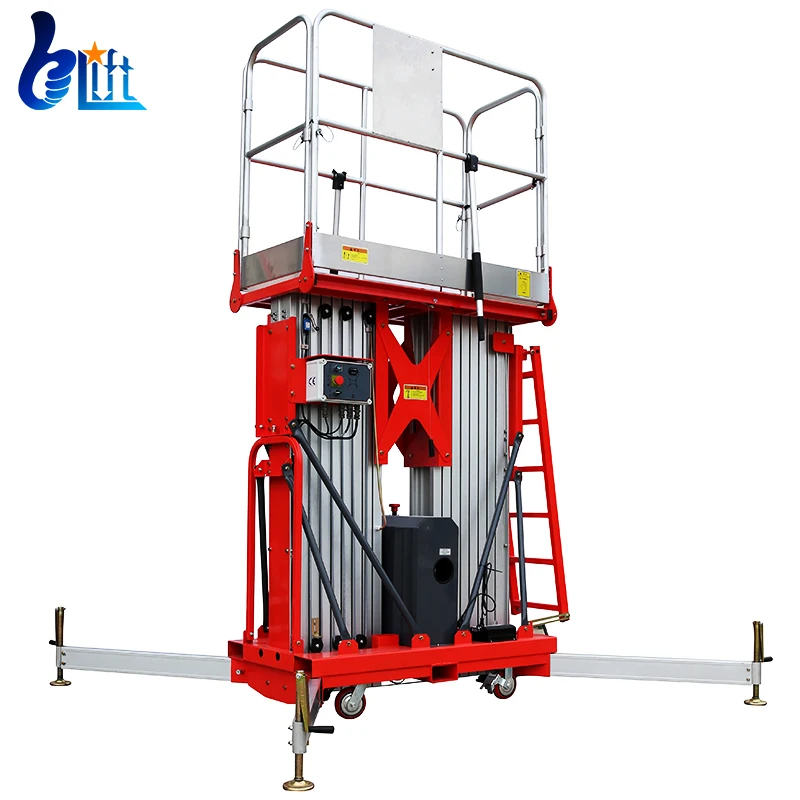 Высококачественный двухмачтовый подъемник из алюминиевого сплава для установки