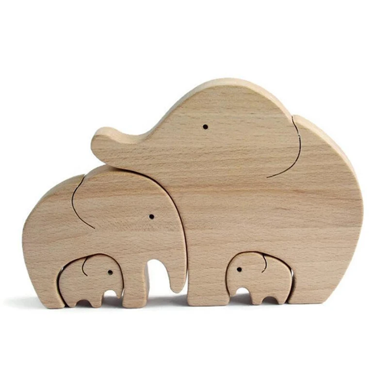

Elephant Mother And Child Mother's Day Gift Wooden Ornament Desktop Decor FBS889