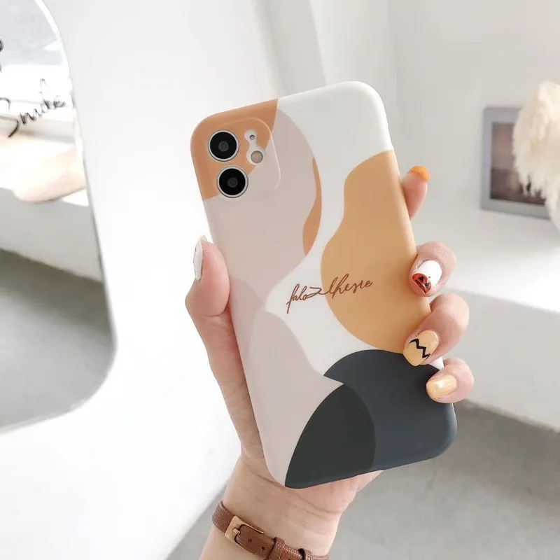 Объектив защитный чехол для телефона iPhone 7 8plus X Xsmax Xr 11 11pro бетонный завод Morandi арт