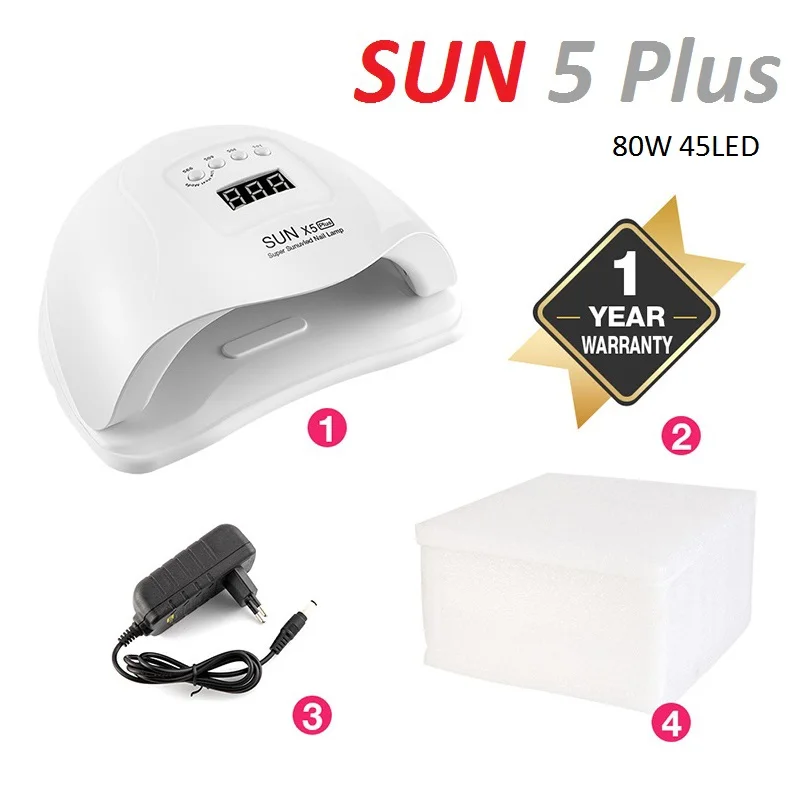 80W 45LED 54 вт SUN X5 Plus сушилка для ногтей с жк-дисплеем 36 светодиодный светильник для ногтей уф светодиодный светильник для отверждения гель-лака авто зондирующая лампа для ногтей лед лампа - Цвет: 80W 45LED