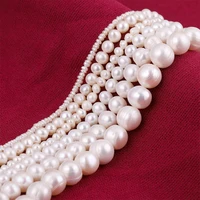 5a quality 100 real natural freshwater cultured white pearls vertical perforated loose beads for jewelry diy bracelet necklace