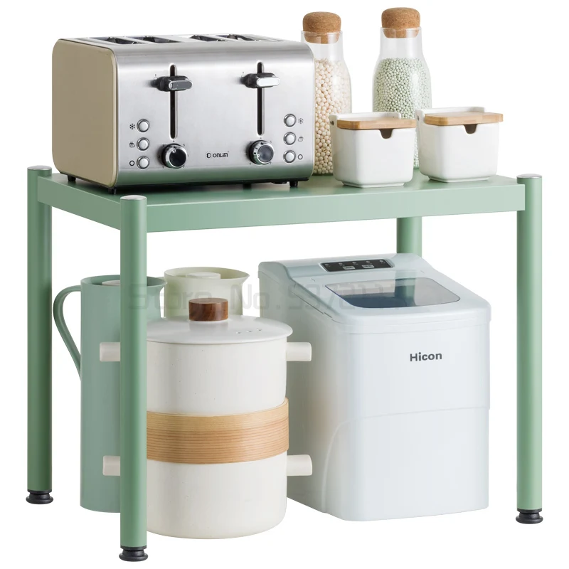 

Кухонная стойка из нержавеющей стали, стеллаж для хранения микроволновой печи, напольный стеллаж для хранения, бытовая многофункциональна...